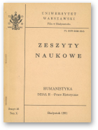 Zeszyty Naukowe Filii Uniwersytetu Warszawskiego w Białymstoku, Zeszyt 56, Tom X